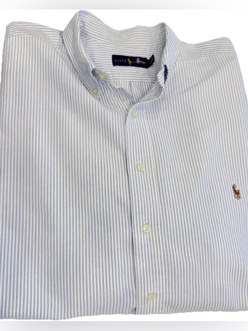 Ralph Lauren Men’s Oxford Button Down Shirt Blue/white Stripe Sz 2XB NWOT